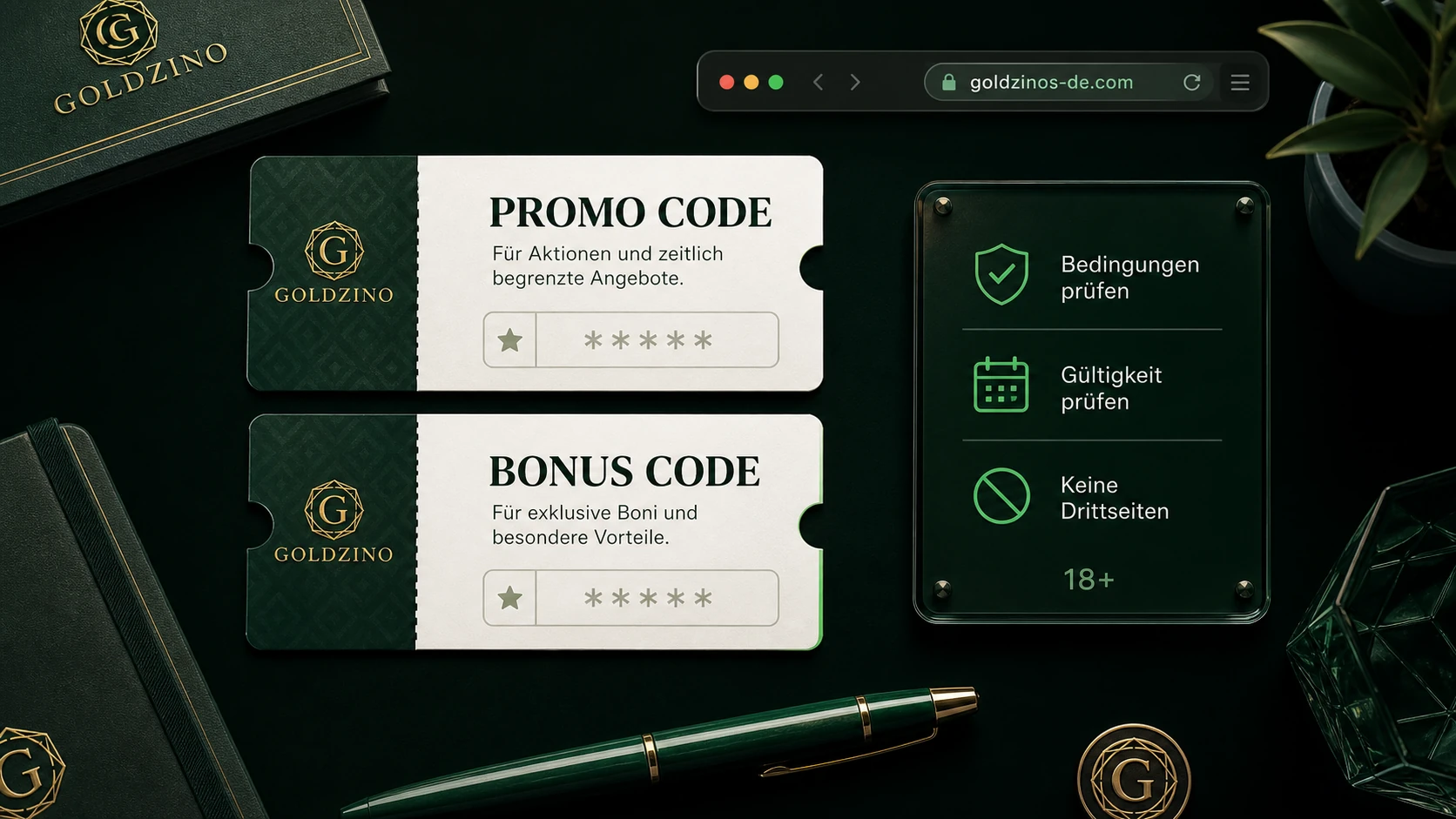 Goldzino Promo Code und Bonus Code: Unterschied und Risiken