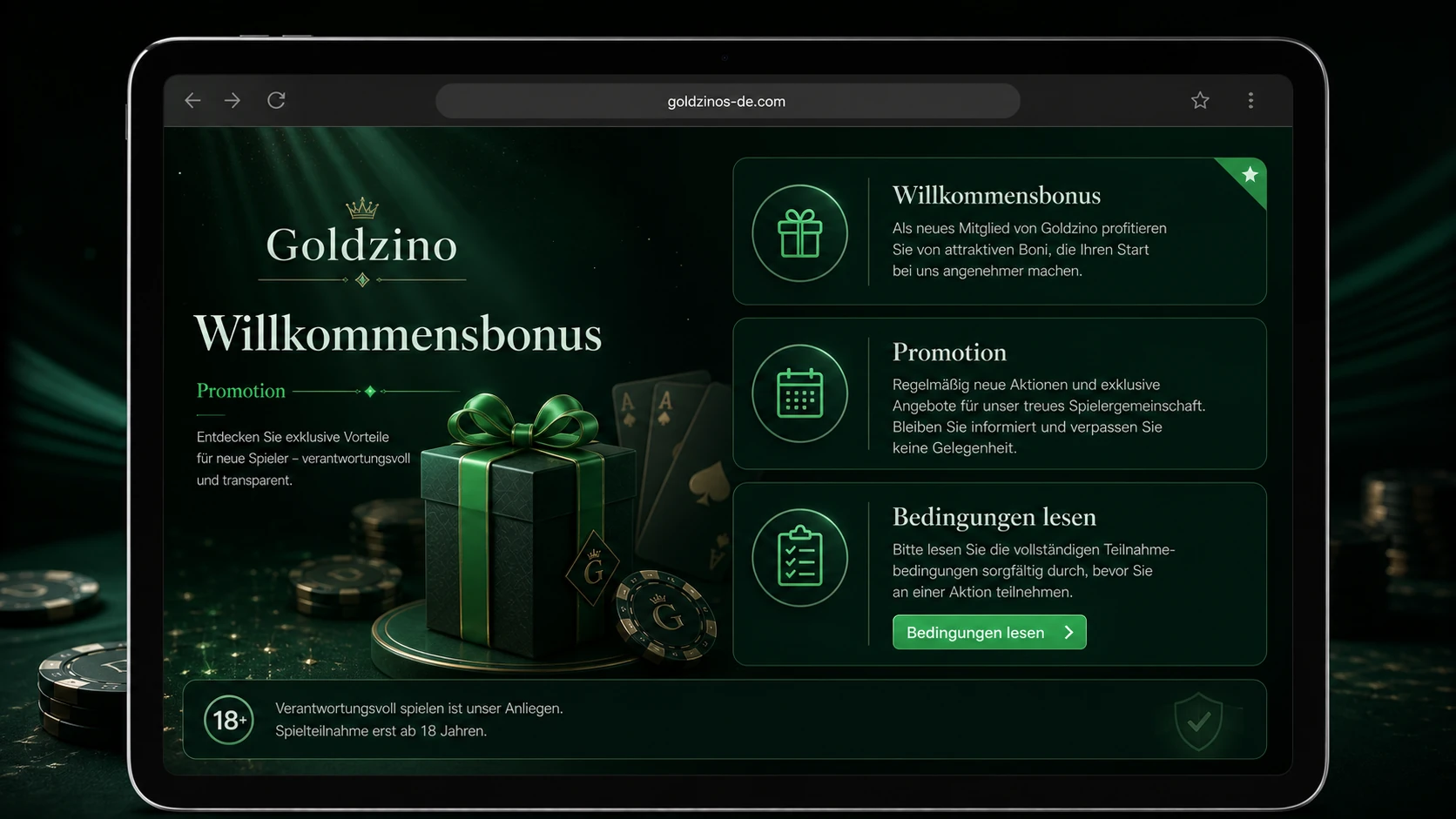 Goldzino Welcome Bonus und Promotions